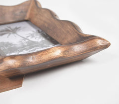 Hand Carved Mango Wood Wavy Photo Frame