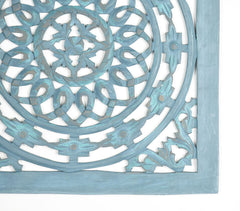 Distressed MDF Blue Mandala Wall Plaque
