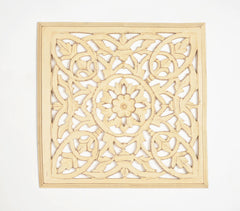 MDF Medallion Distressed Cream Wall Plaque