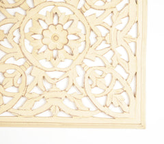 MDF Medallion Distressed Cream Wall Plaque