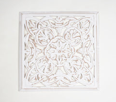 MDF Medallion Floral Distressed Wall Plaque