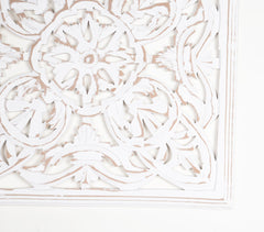 MDF Medallion Floral Distressed Wall Plaque