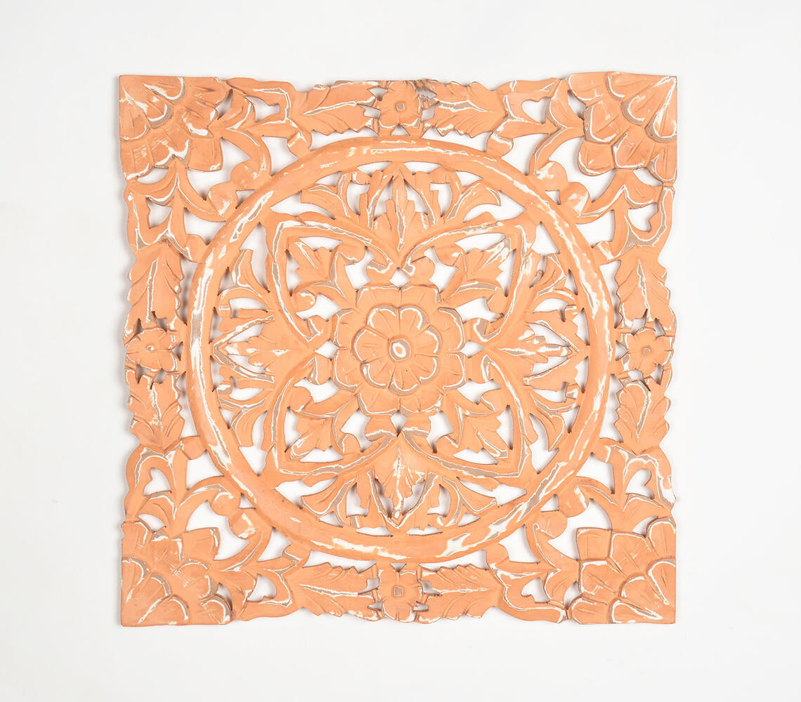 MDF Medallion Tangerine Distressed Wall Plaque