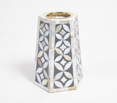 Hexagonal Pyramid Mother of Pearl Tealight Holder