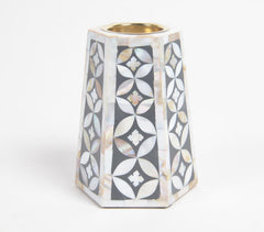 Hexagonal Pyramid Mother of Pearl Tealight Holder