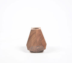Geometric Hand-Cut Wooden Vase