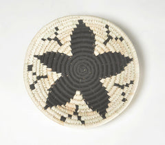 Handwoven Monochrome Floral Wall Plate