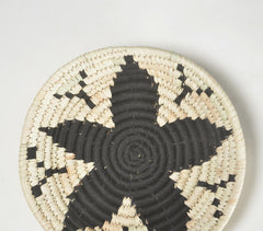 Handwoven Monochrome Floral Wall Plate