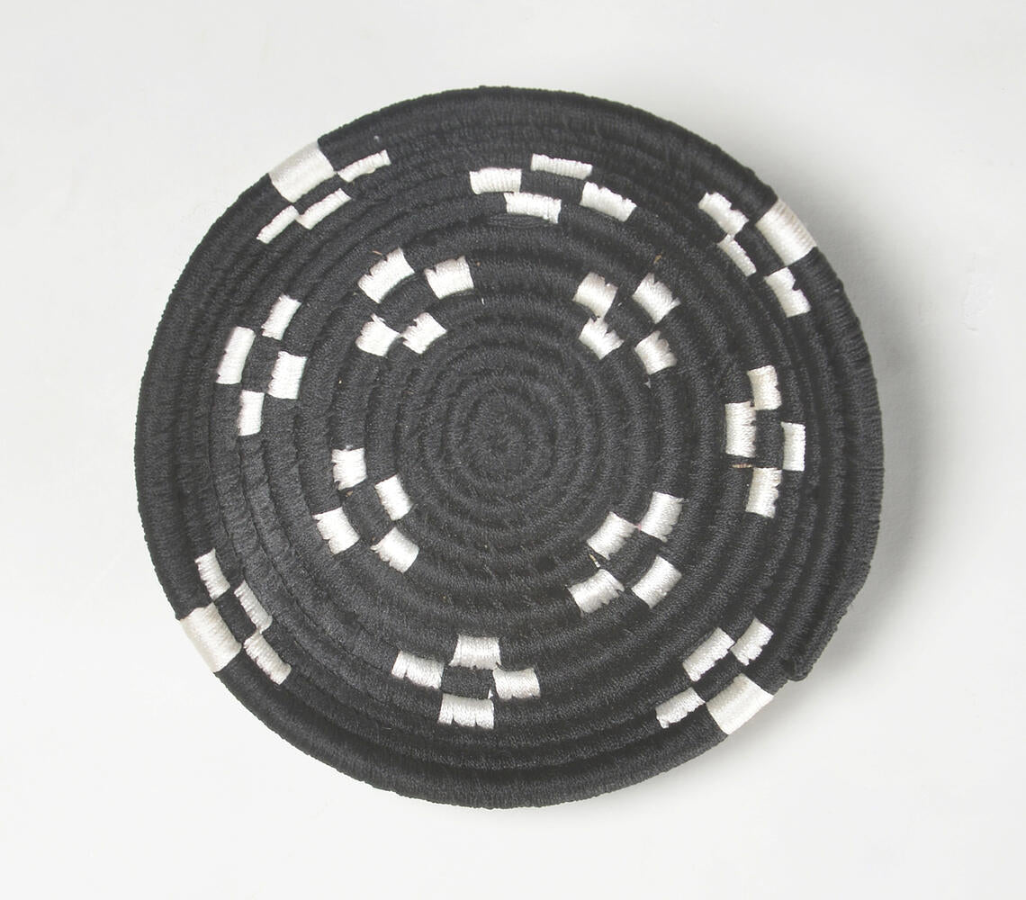 Handwoven Black Round Wall Plate