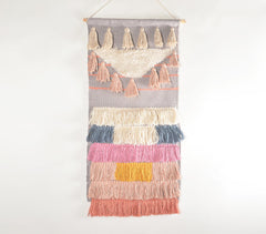 Handwoven Wool & Cotton Pastel Pop Wall Hanging