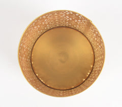 Honeycomb Jali Cut Gold-Toned Iron Candle Holder