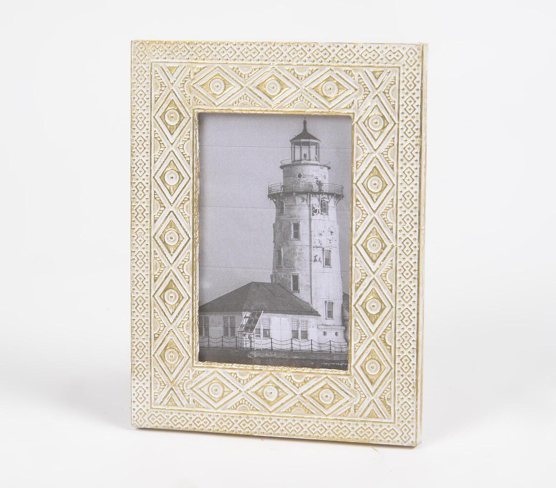 Diamond Distress Finish MDF & Brass Photo Frame