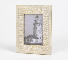 Diamond Distress Finish MDF & Brass Photo Frame