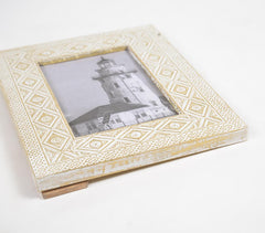 Diamond Distress Finish MDF & Brass Photo Frame