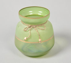 Frosted Green Glass Votives (Set of 2)