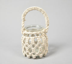 Hand Knotted Jute & Glass Vase Q1