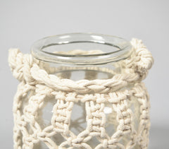 Hand Knotted Jute & Glass Vase Q1