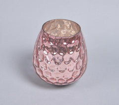 Glistening Mercury Rose Glass Votives (set of 3)