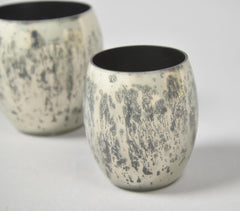 Abstract Mercury Glass Votives (Set of 2)