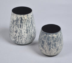 Monochrome Textured Glass Votives (Set of 2)
