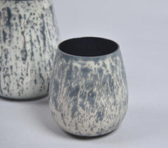 Monochrome Textured Glass Votives (Set of 2)