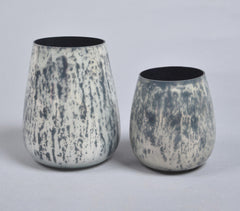 Monochrome Textured Glass Votives (Set of 2)