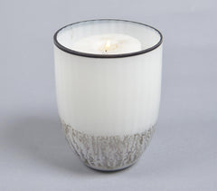 White With Abstract Brown Votive