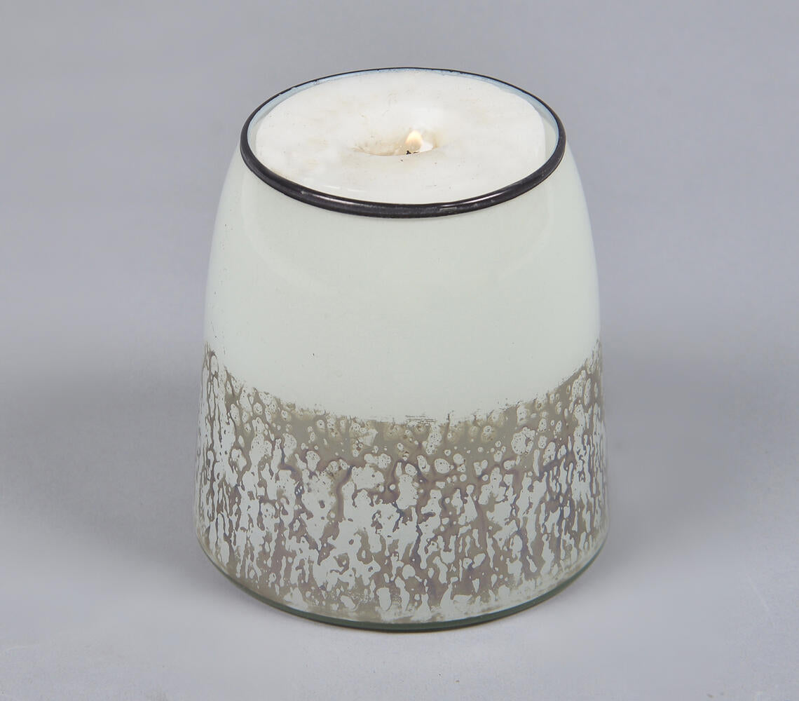 Drip Frosted Abstract Glass Votive