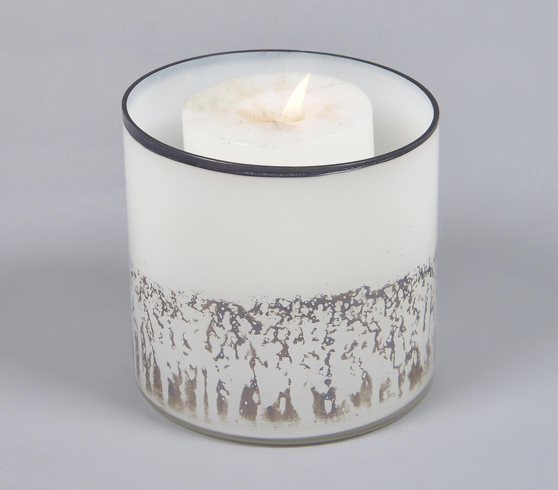 Drip Frosted Abstract Round Glass Votive