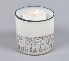 Drip Frosted Abstract Round Glass Votive