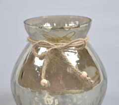 Mercury Toned Smokey Glass Votives