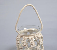 Macrame Knotted Hanging Glass Vase (Small)