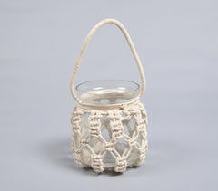 Macrame Knotted Hanging Glass Vase (Small)
