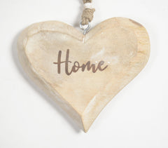 Engraved 'Home' Wooden Hanging Heart