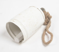Distress White Iron Bell with Rope