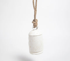 Distress White Iron Bell with Rope