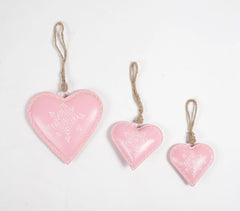 Deco Pastel Pink Hanging Hearts (Set of 3)