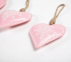 Deco Pastel Pink Hanging Hearts (Set of 3)