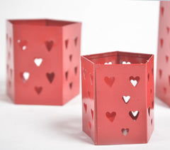 Heart Cut-Out Iron Tea Light Holders (set of 3)