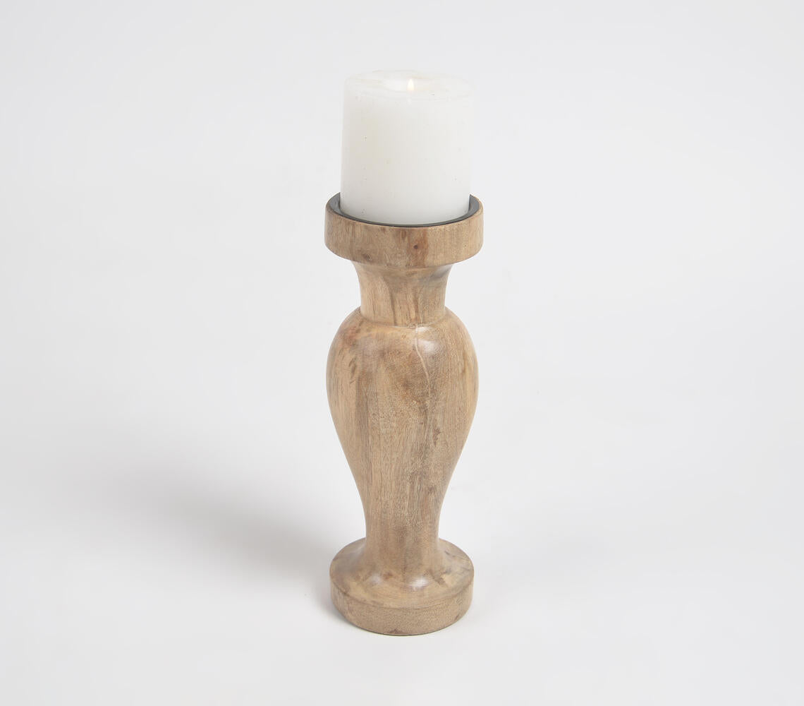 Classic Turned Wooden Candle Holder