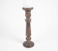 Earthy Turned Wood Candle Holder