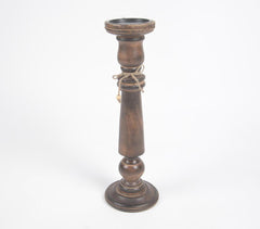 Earthy Turned Wood Candle Holder