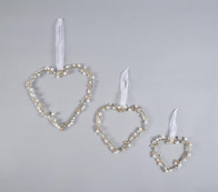 Beaded Iron Heart Wall Hangings (Set of 3)