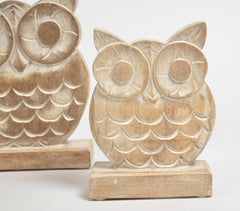 Wooden Owls Decoratives (Set of 2)