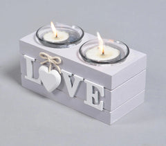Love-Themed Twin Tealight Holder