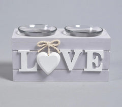 Love-Themed Twin Tealight Holder