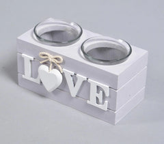 Love-Themed Twin Tealight Holder