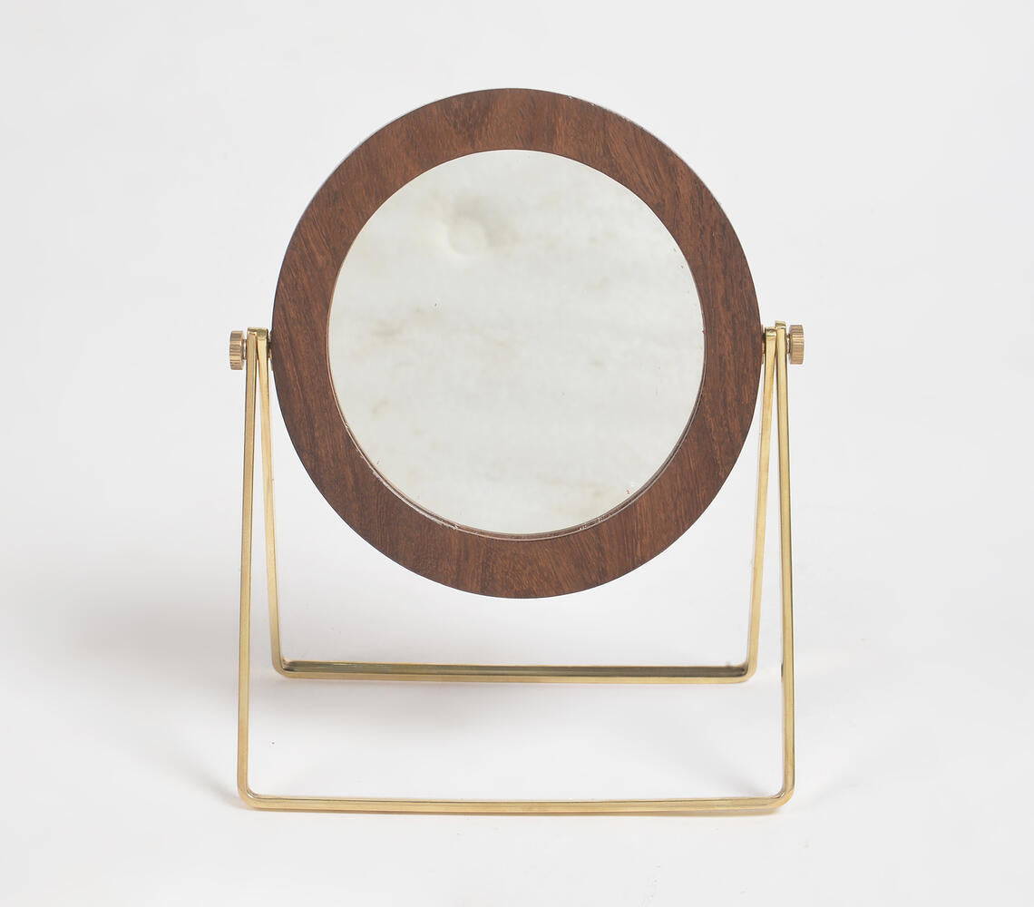 Minimal Round Foldable Countertop Mirror