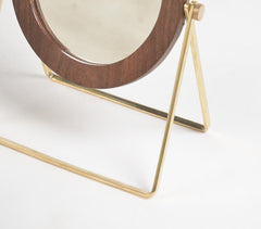 Minimal Round Foldable Countertop Mirror