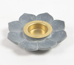 Statement Lotus Leaf Soapstone Tea Light Holder